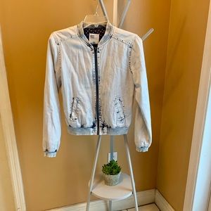 RSQ Acid Wash Bomber Jacket